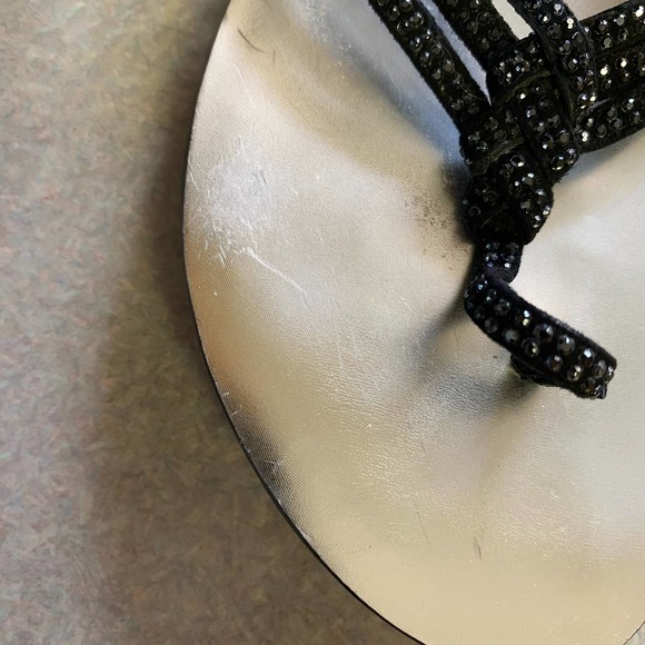 Vince Camuto Black Rhinestone Thin Strappy Coastal Modest Vacation Resort Fli… - Picture 3 of 7